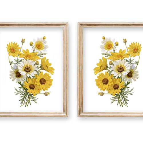 Vintage Botanical Prints Printable Wall Art Set of 2 Prints Etsy