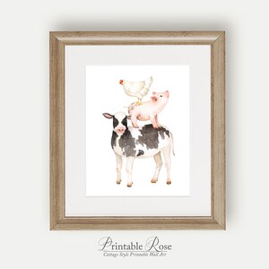 Cow Pig Chicken, PRINTABLE, Farm Nursery Decor, Farm Nursery Art, Farm ...