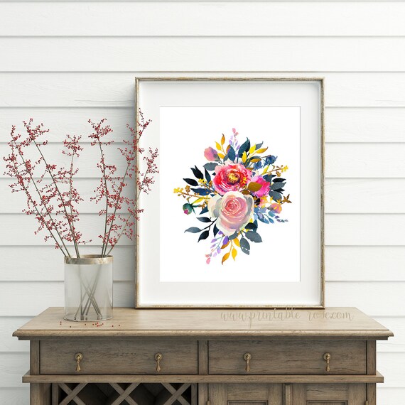 Byba: Floral Wall Art For Bathroom