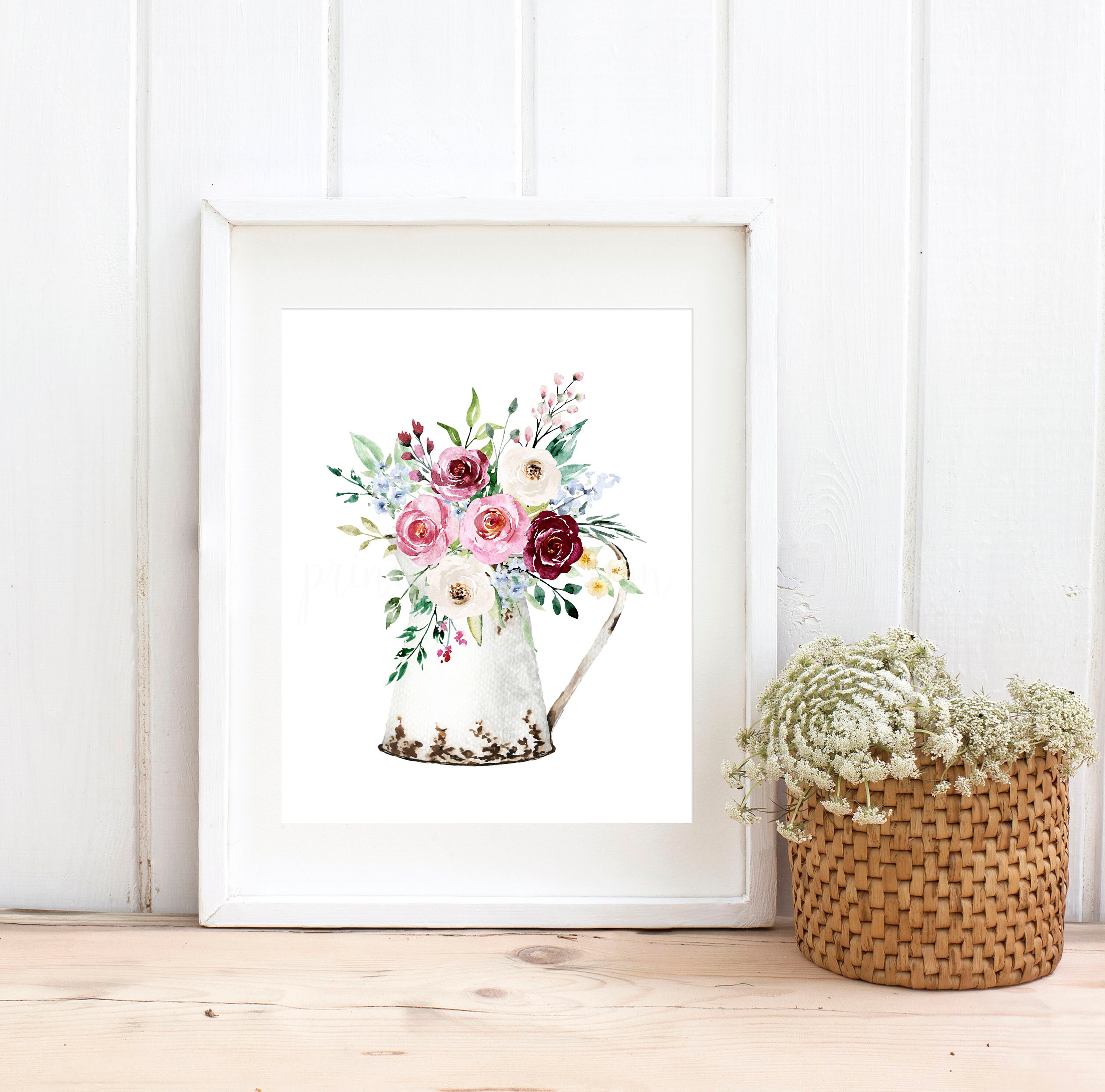 Shabby Chic Wall Decor flower printable rustic chic decor Etsy