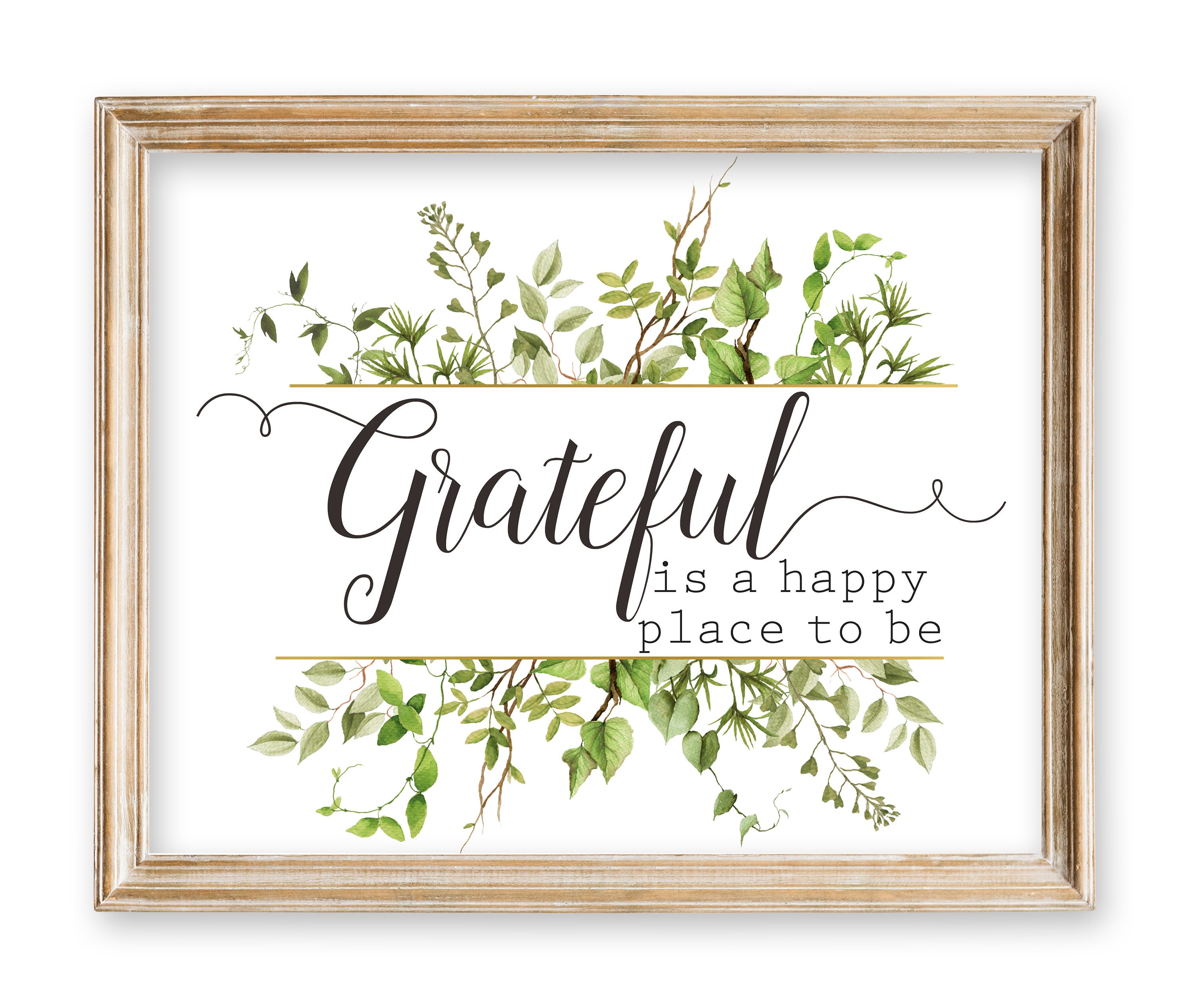 Grateful Sign printable quotes grateful is a happy place to | Etsy