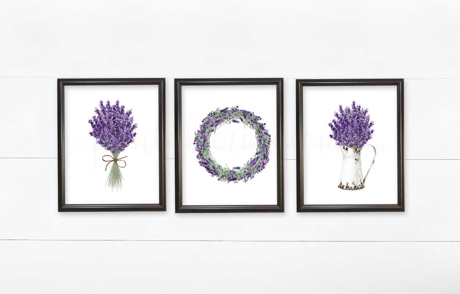 Lavender Wall Decor Set of 3 Lavender Wall Art Lavender Etsy