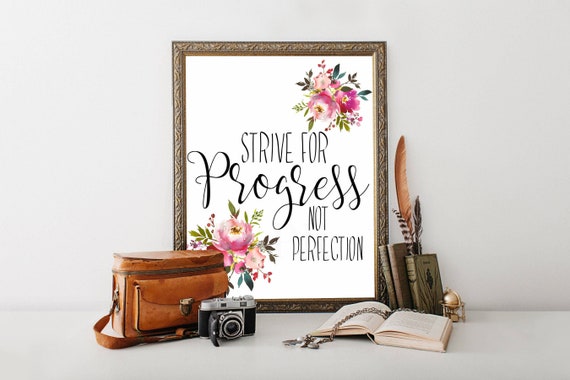 Progress Not Perfection Printable Motivating Quotes - Etsy