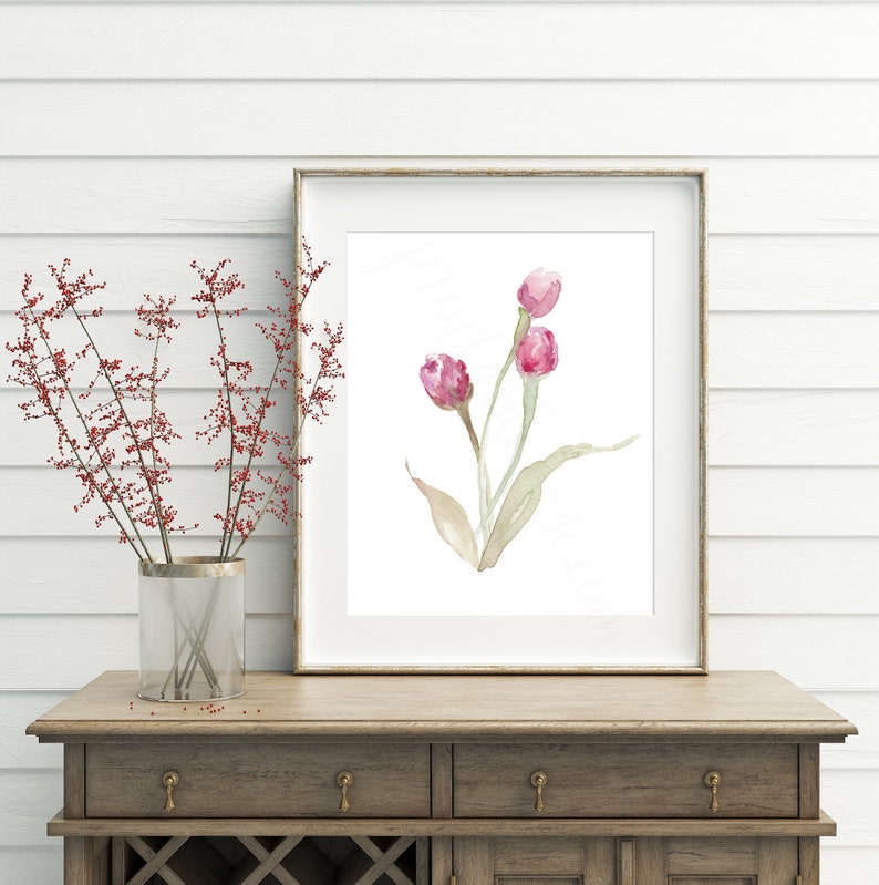 Set of 3 Flower Printables Flower Wall Decor Nursery for Etsy