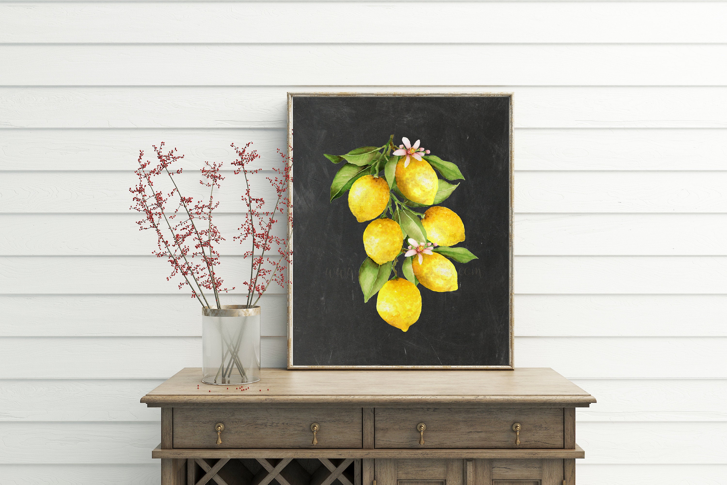 Lemon Decor kitchen wall decor chalkboard art french | Etsy