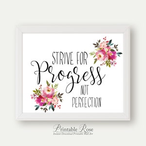 Progress Not Perfection, Printable, Motivating Quotes, Progress Over ...