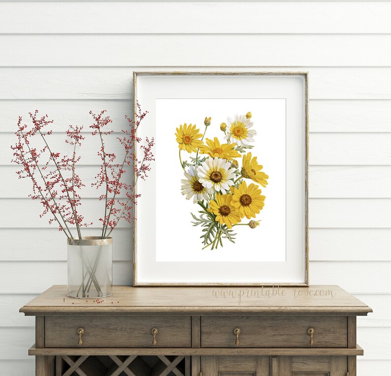 Daisy Decor Printable Art Daisy Wall Art Daisy Wall Decor Etsy