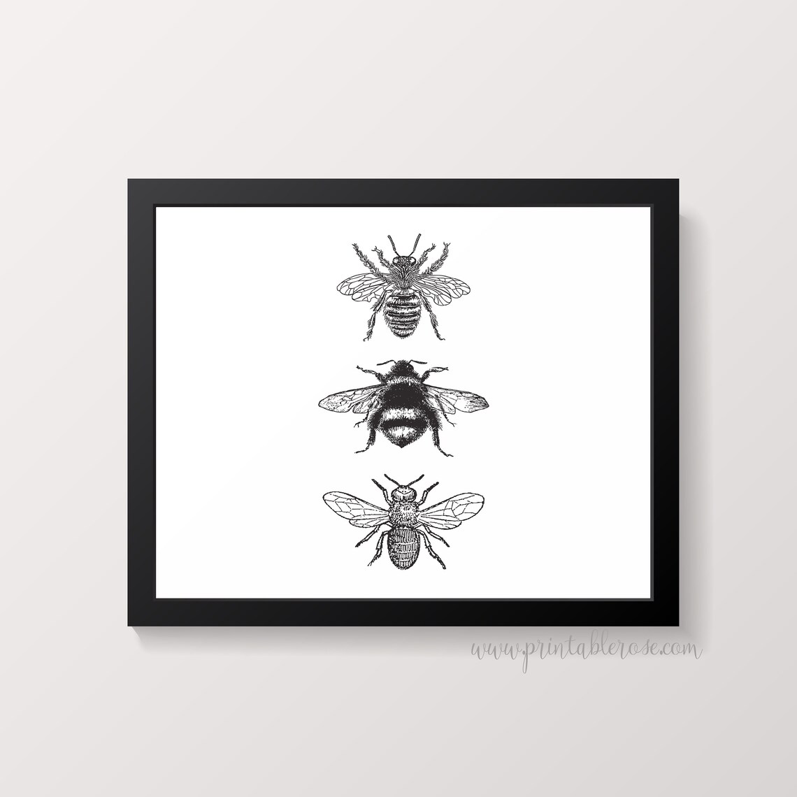 Bee Print Farmhouse Decor Wall Art Printable Bathroom Wall Etsy