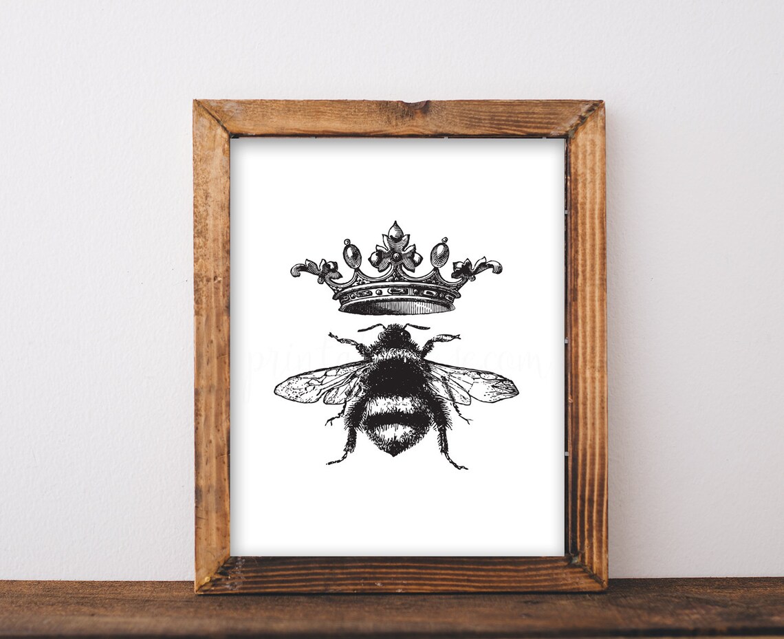 Bee Decor printable queen bee bee print queen bee wall | Etsy