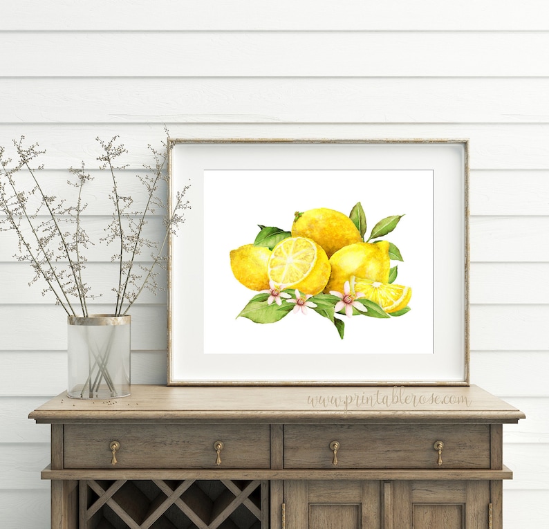 Lemon Decor Lemon Printable Lemon Print Lemon Party | Etsy