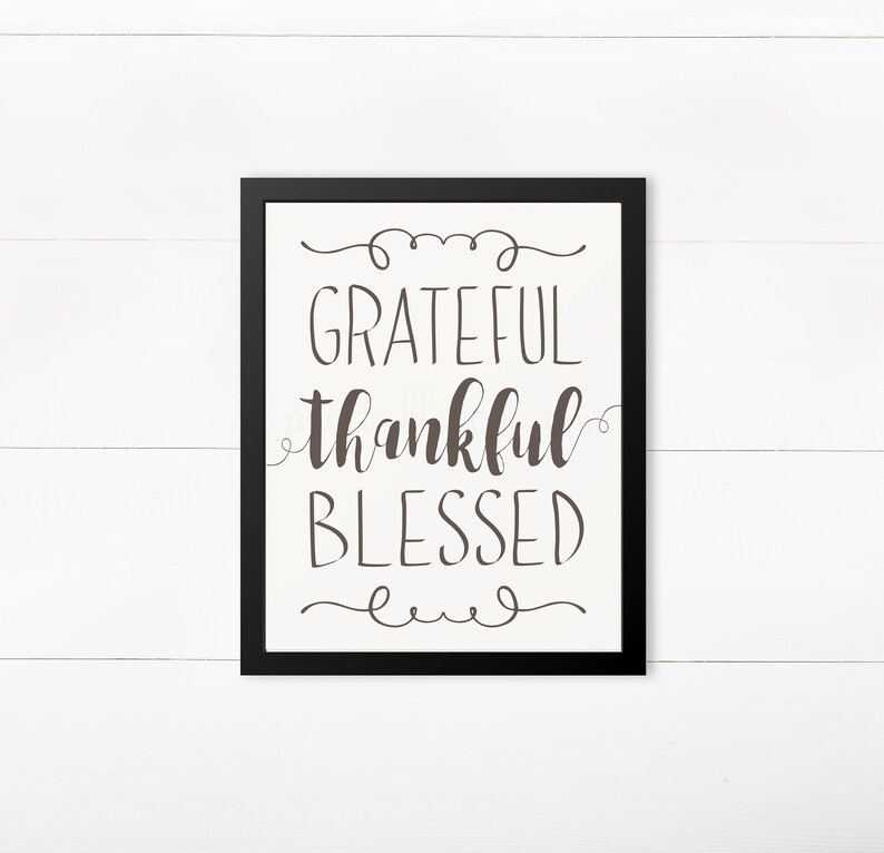 Grateful Thankful Blessed Printable Quotes Dining Room | Etsy