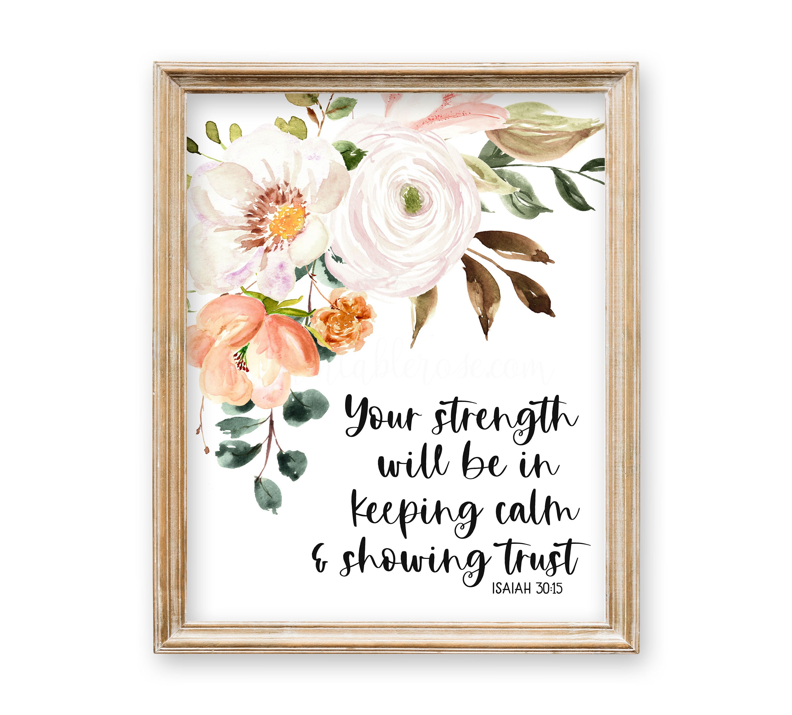 Isaiah 30 15 bible verse wall art printable bible verse wall Etsy