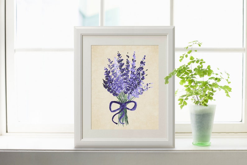 Lavender Print Printable Wall Art French Country Decor Bathroom