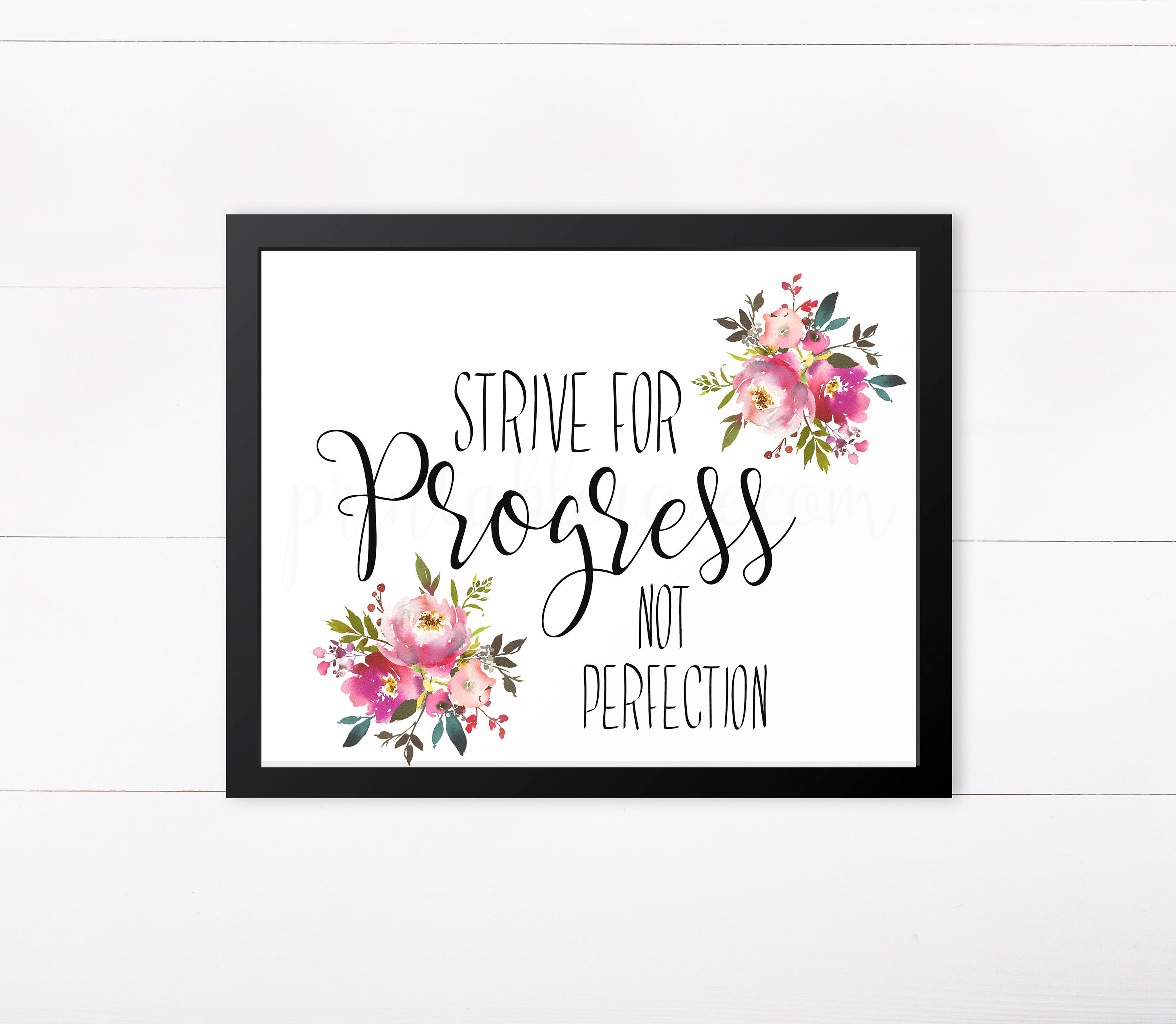 Progress Not Perfection printable motivating quotes | Etsy