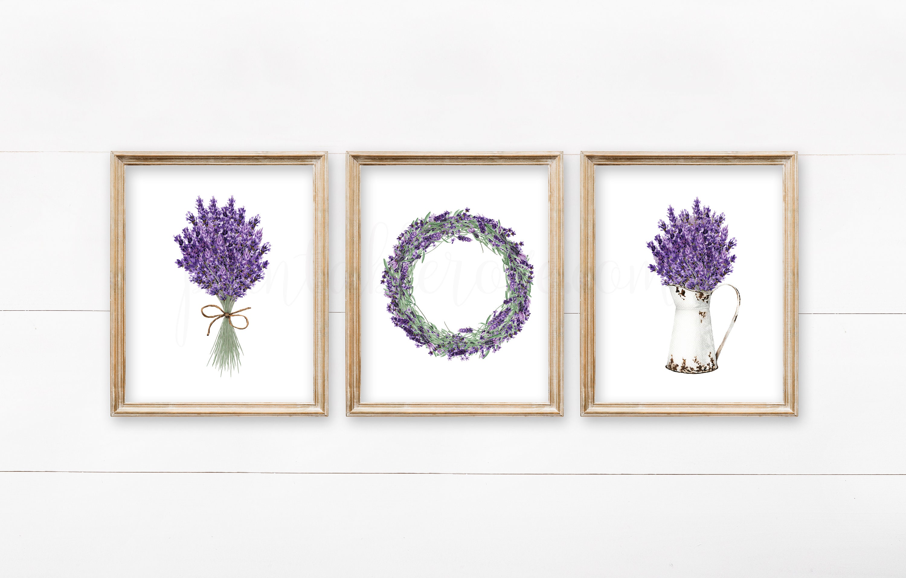 Lavender Wall Decor set of 3 lavender wall art lavender Etsy