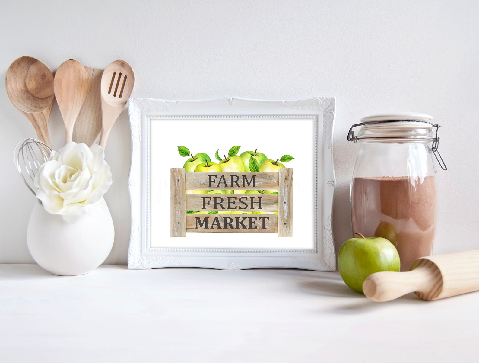 Green Apple Decor green apple kitchen decor farmhouse | Etsy