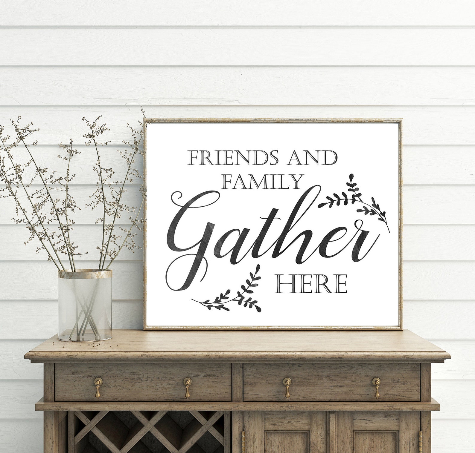 Friends and Family Gather Here printable gather sign gather | Etsy