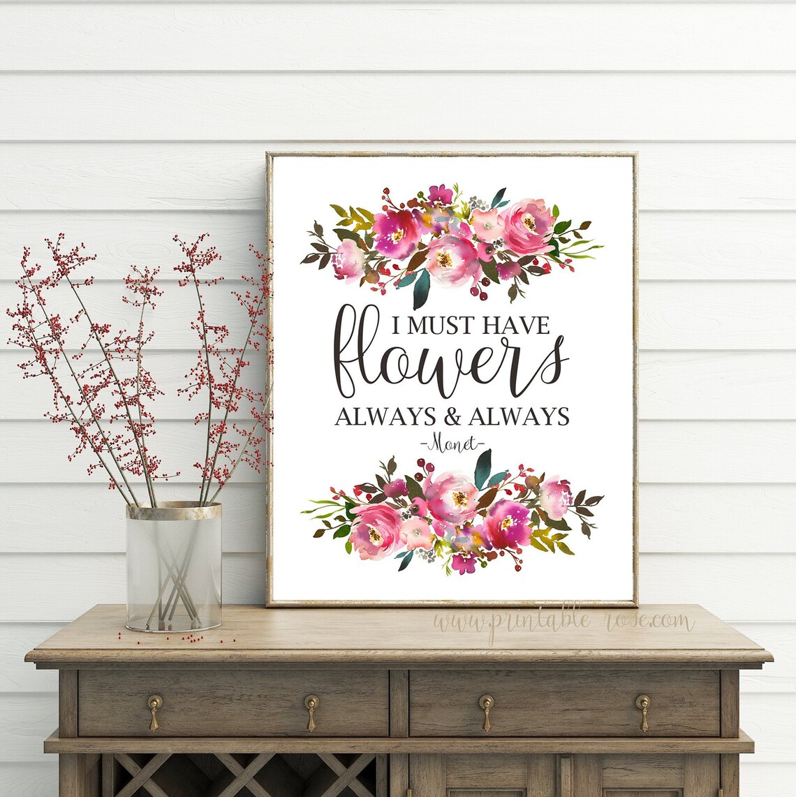 I Must Have Flowers Always and Always printable quotes Etsy