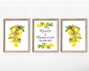Lemon Wall Art 11x14 Fruit Wall Art Lemon Slices Print 8x10 Housewarming Gift 5x7 Lemon Printable Kitchen Wall Decor 16x20