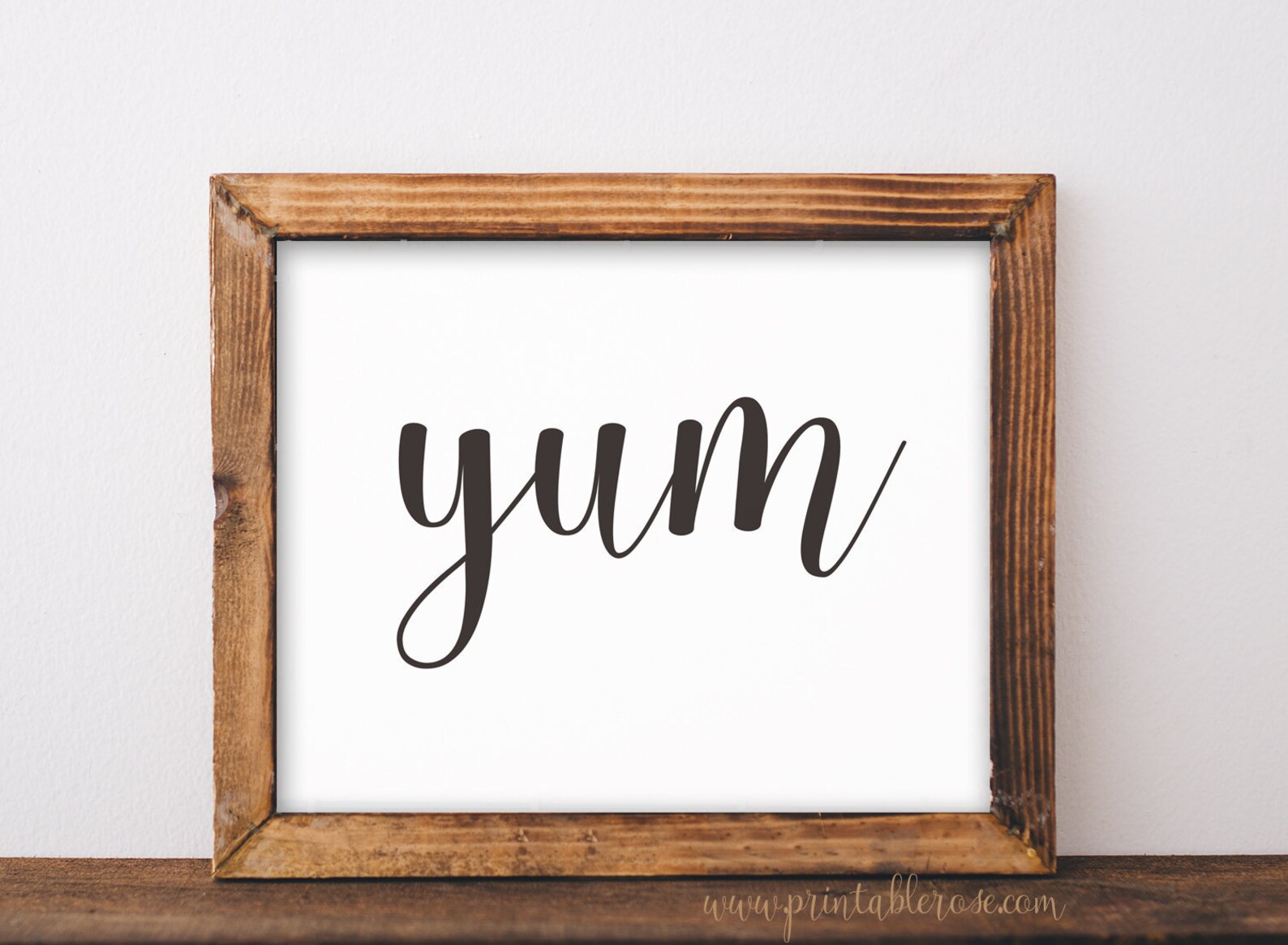 Yum Sign Kitchen Printable Yum Wall Art Yum Wall Decor Etsy