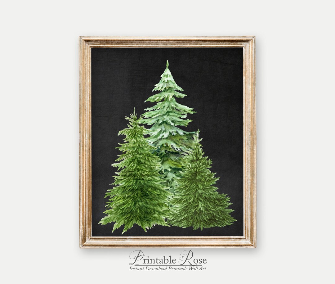 Pine Tree Wall Decor, Pine Tree Printable, Pine Tree Decor, Gallery Wall Art, Pine Tree Art