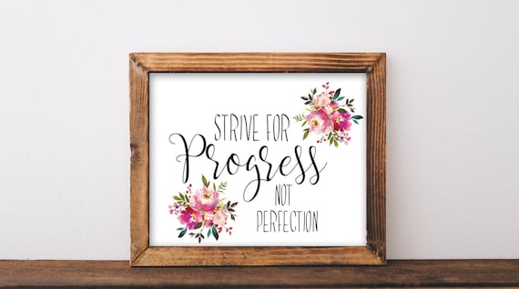 Progress Not Perfection Printable Motivating Quotes - Etsy