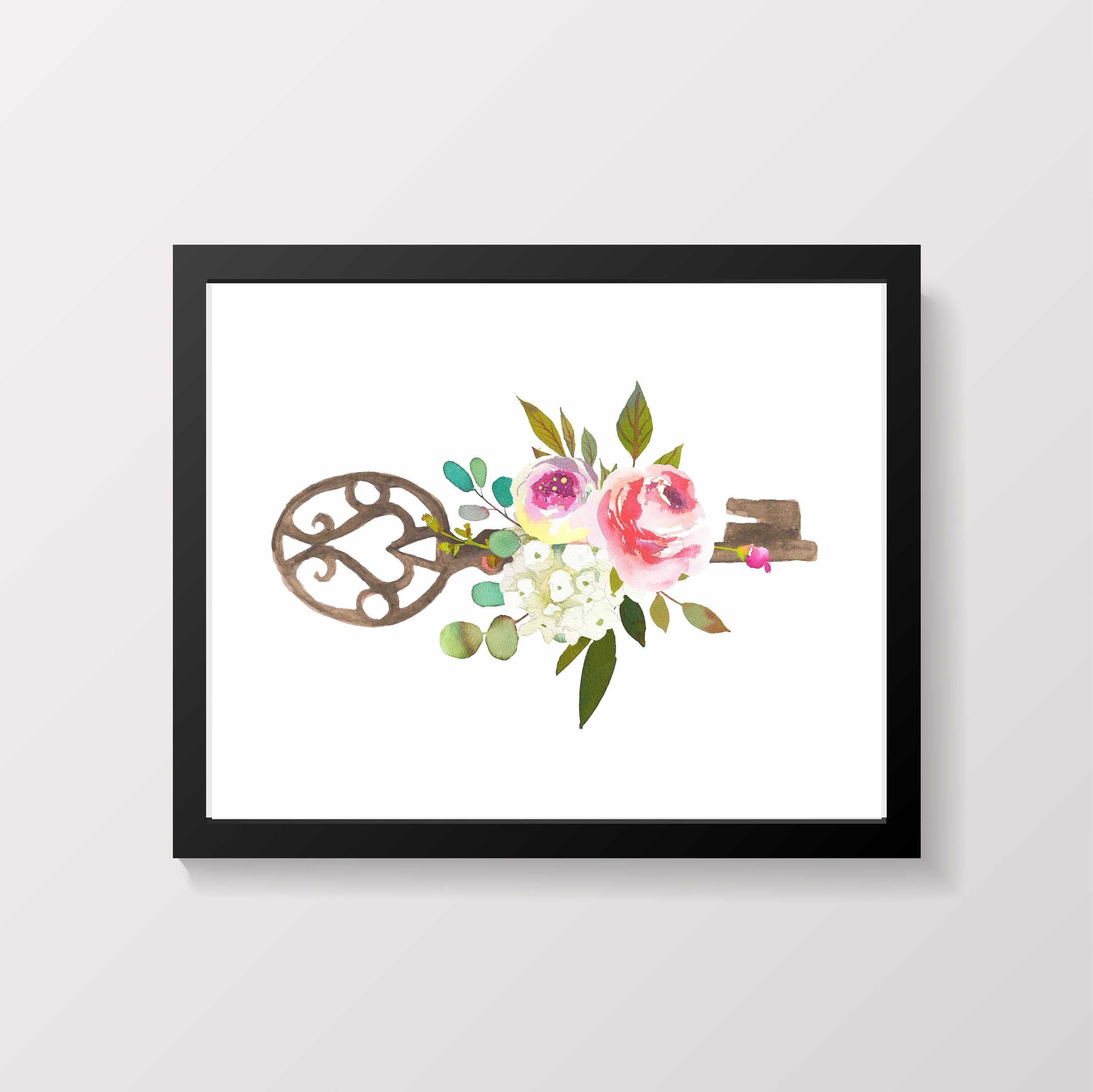 Key Print Wall Art Printable Key Wall Art Key Wall Decor Etsy