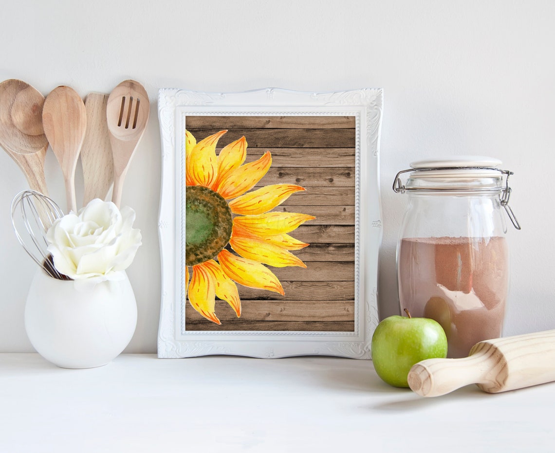 Sunflower Decor Printable Wall Art Sunflower Print French - Etsy