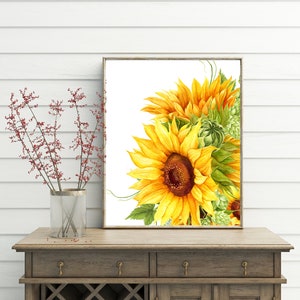 Sunflower Wall Decor Wall Art Printable Flower Decor - Etsy