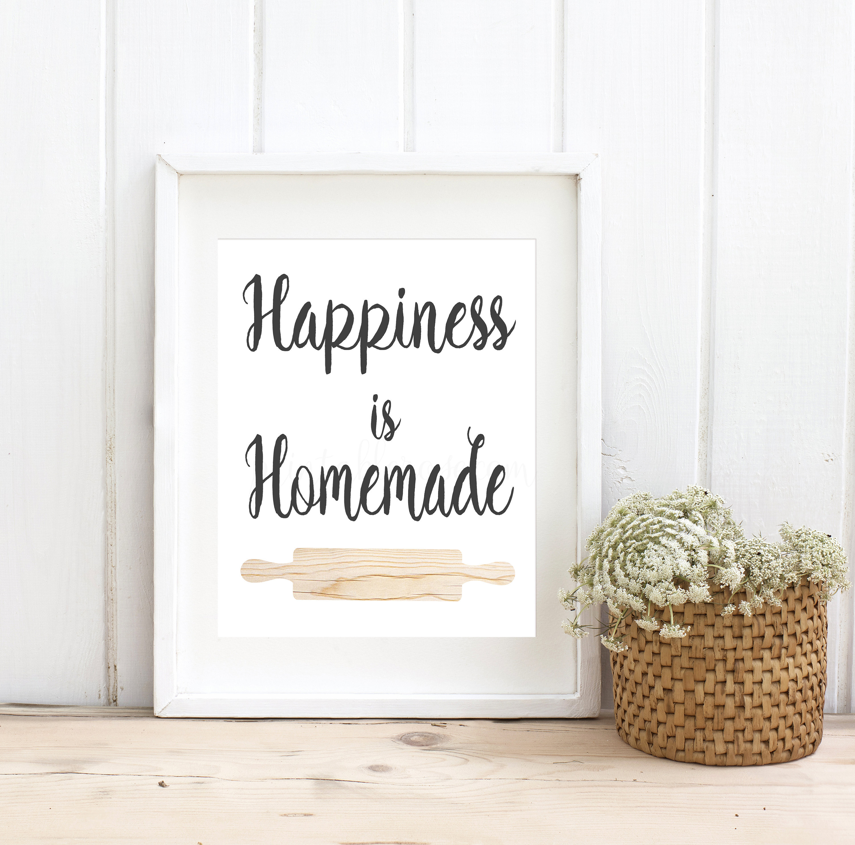 Happiness is Homemade printable sign wall art wall decor | Etsy