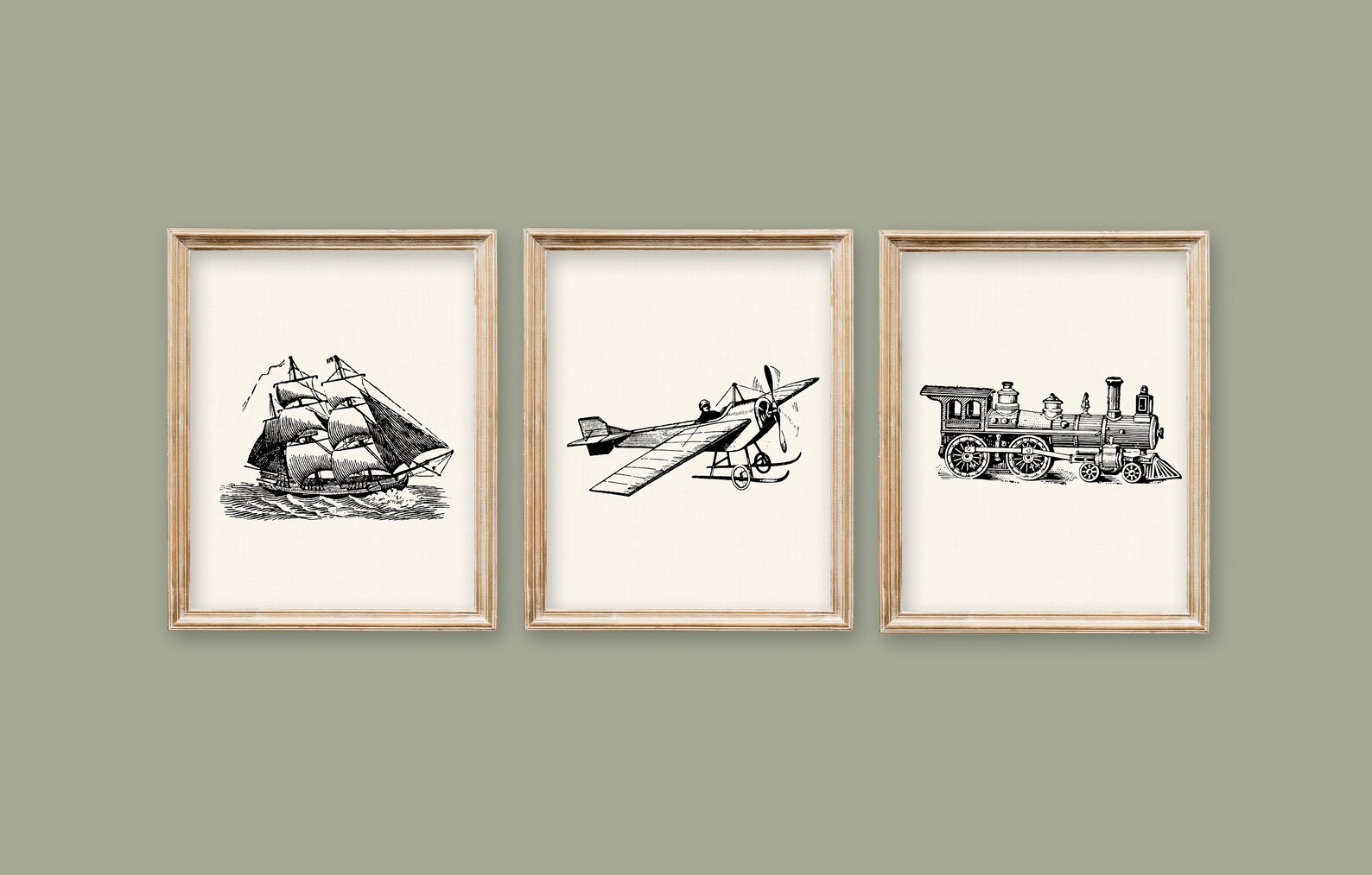 Train Plane Ship Wall Art Boys Vintage Nursery Decor Boys - Etsy