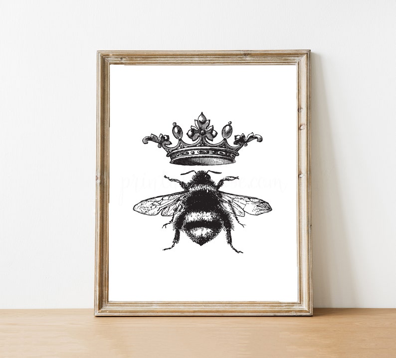 Bee Decor Printable Queen Bee Bee Print Queen Bee Wall | Etsy