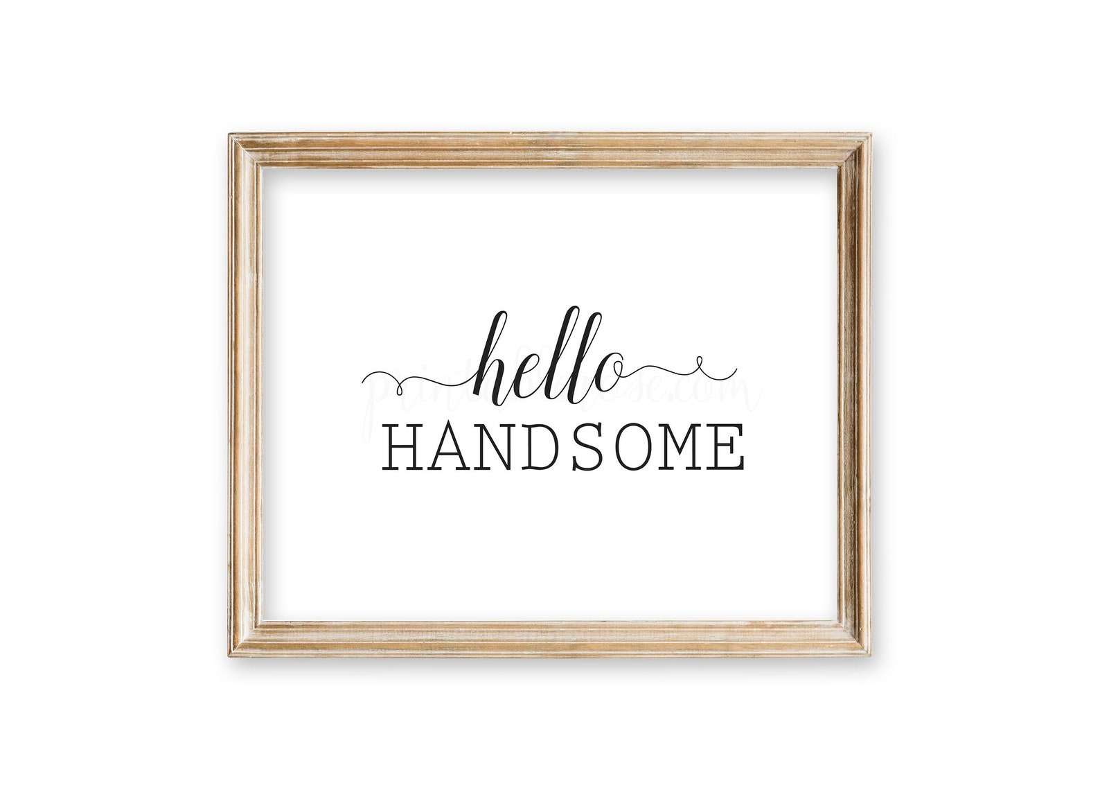 Hello Handsome printable hello handsome sign wall art wall | Etsy