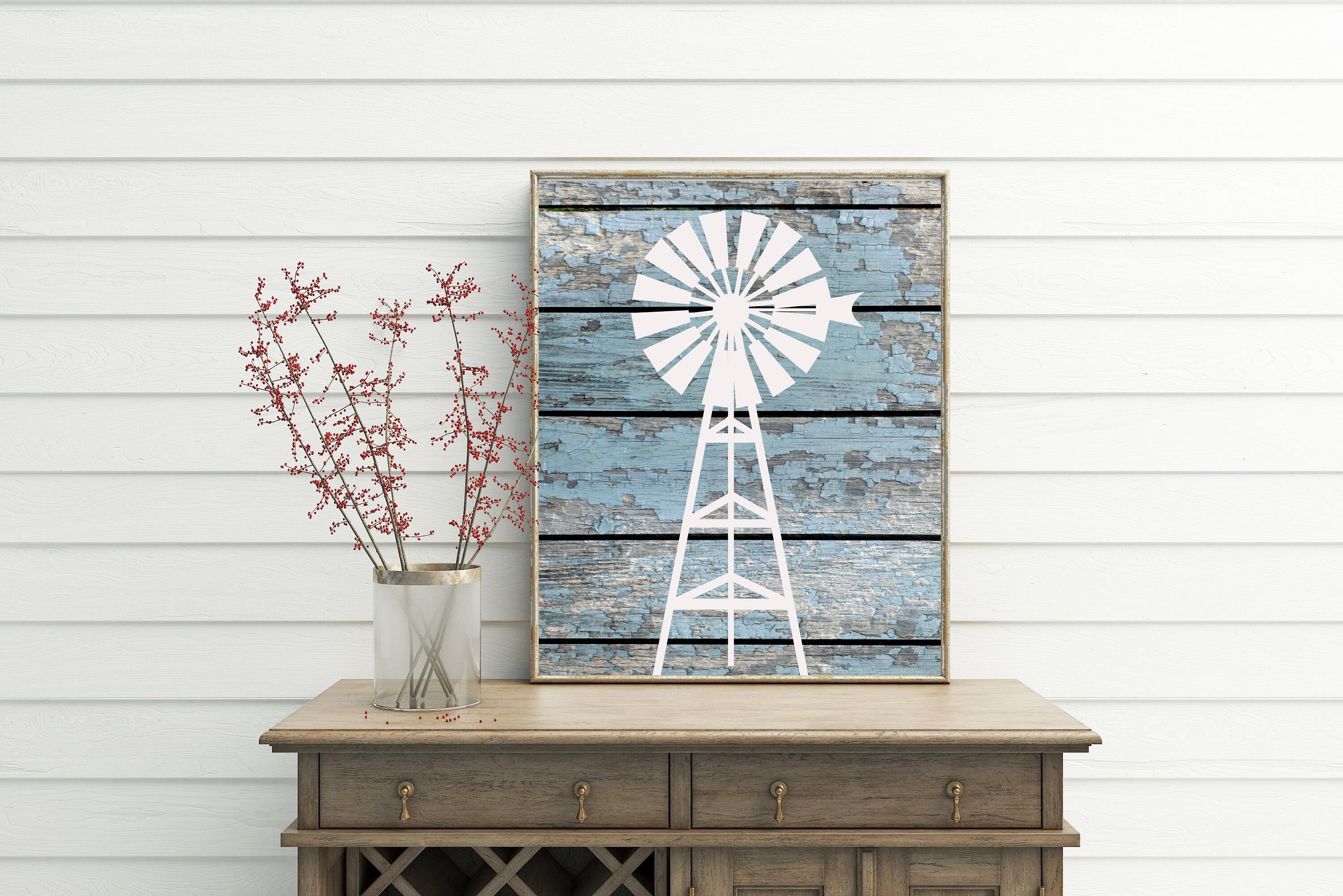 Windmill Wall Decor windmill decor farmhouse printable Etsy