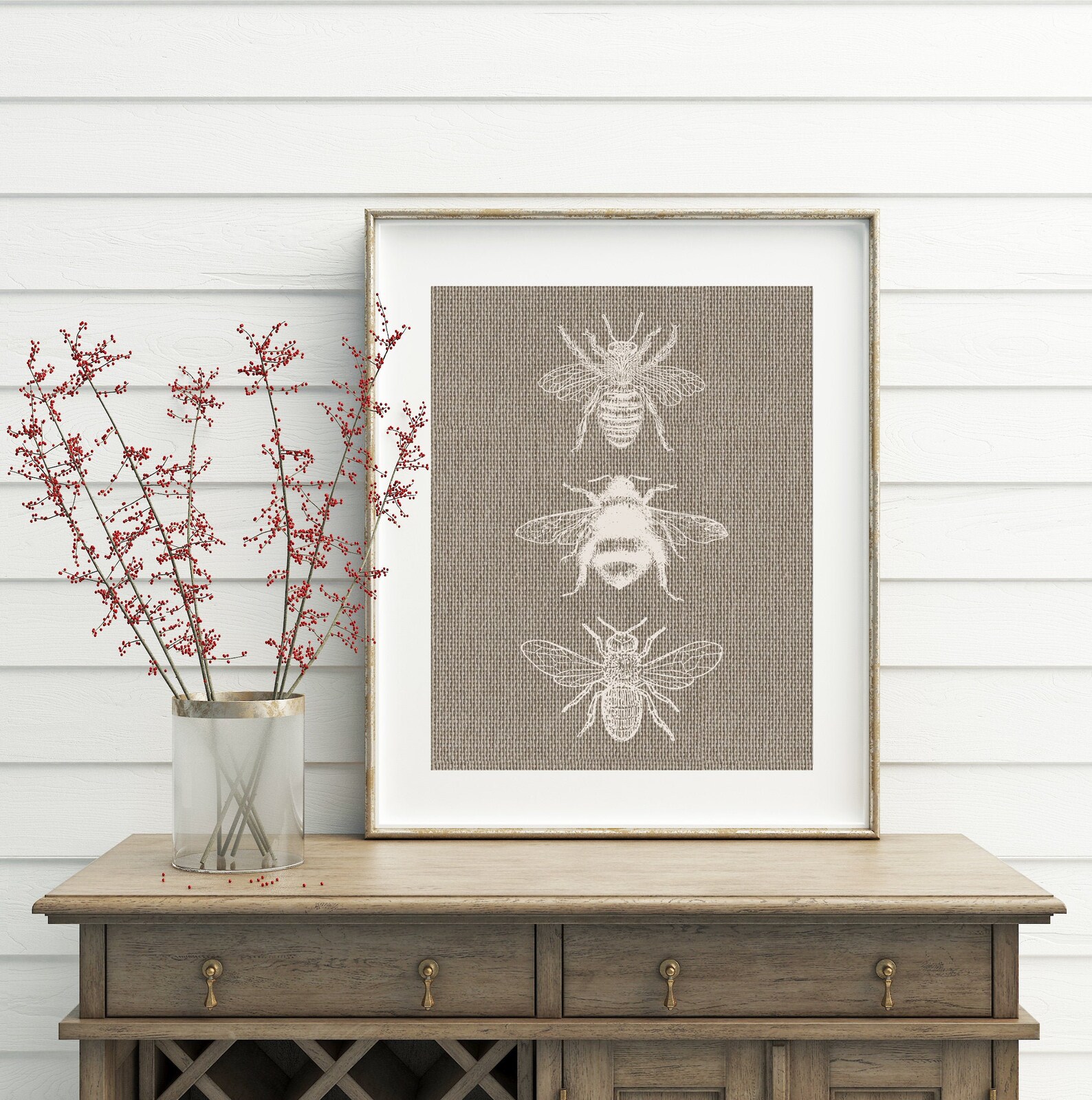Taupe Wall Art Taupe and Cream Taupe Art Bee Decor Home Etsy