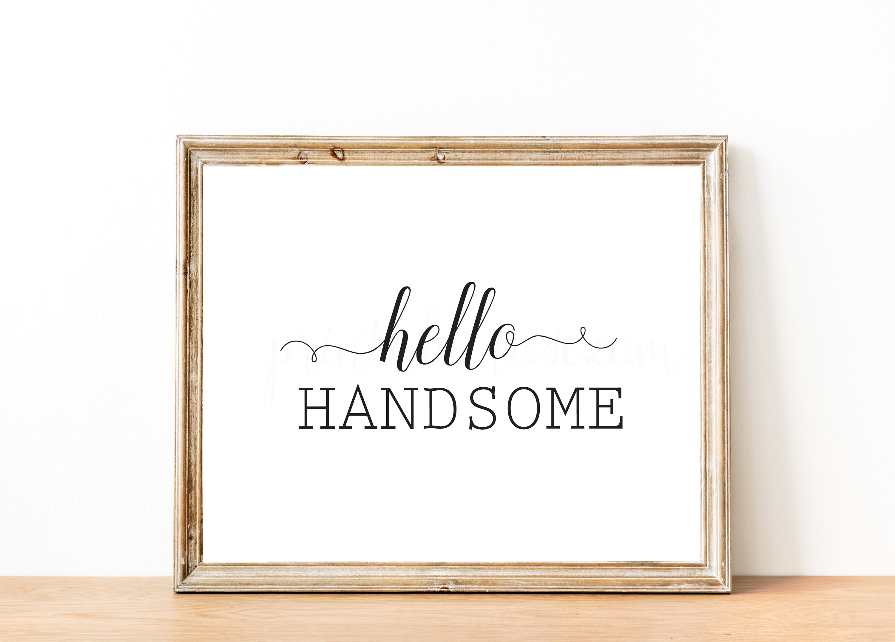 Hello Handsome printable hello handsome sign wall art wall Etsy