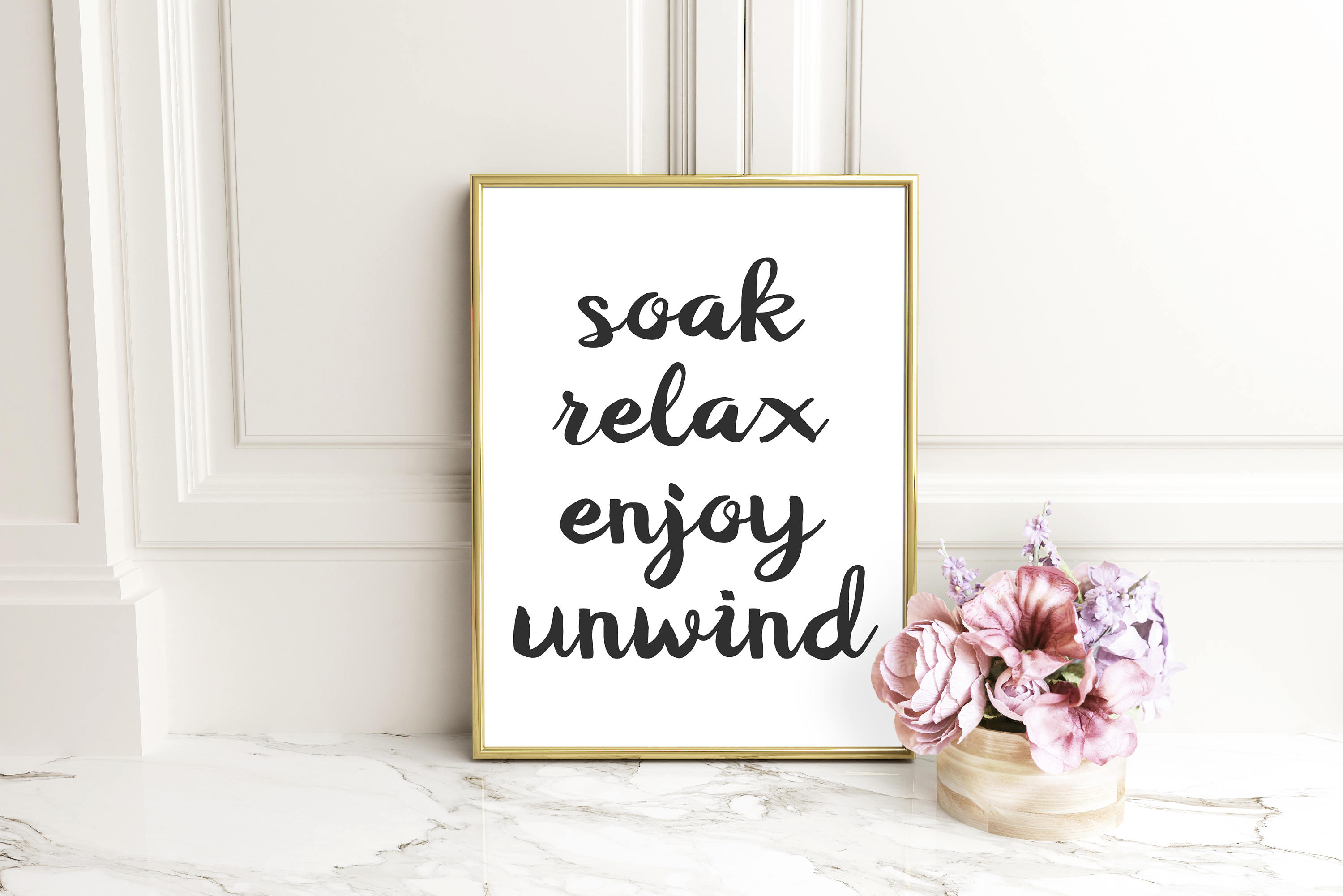 Soak Relax Unwind printable soak signs printables soak | Etsy