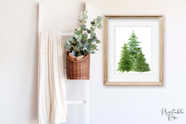 Pine Tree Wall Art Pine Tree Art Print Pine Tree Decor Etsy