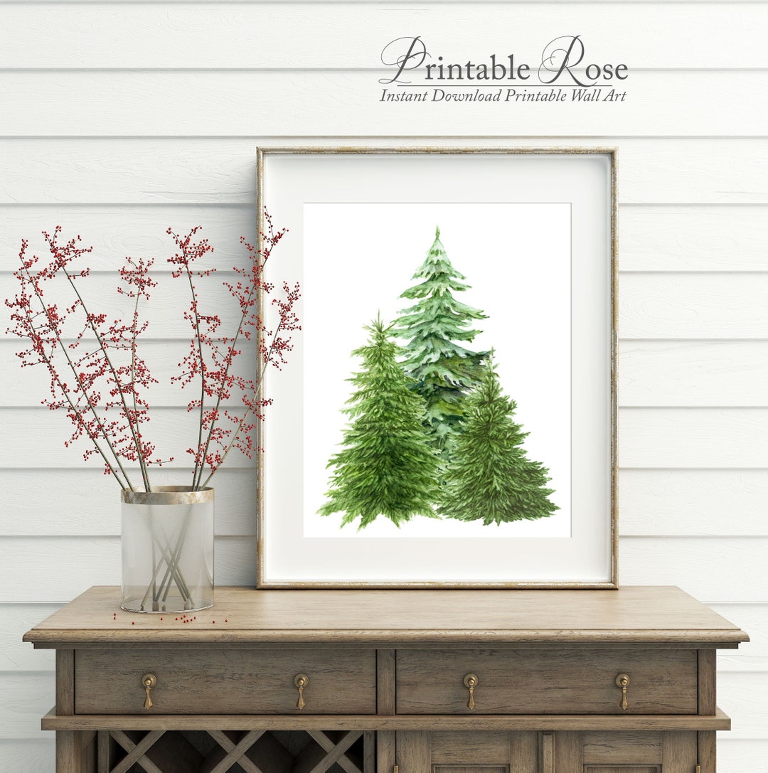 Pine Tree Wall Art Pine Tree Art Print Pine Tree Decor Etsy
