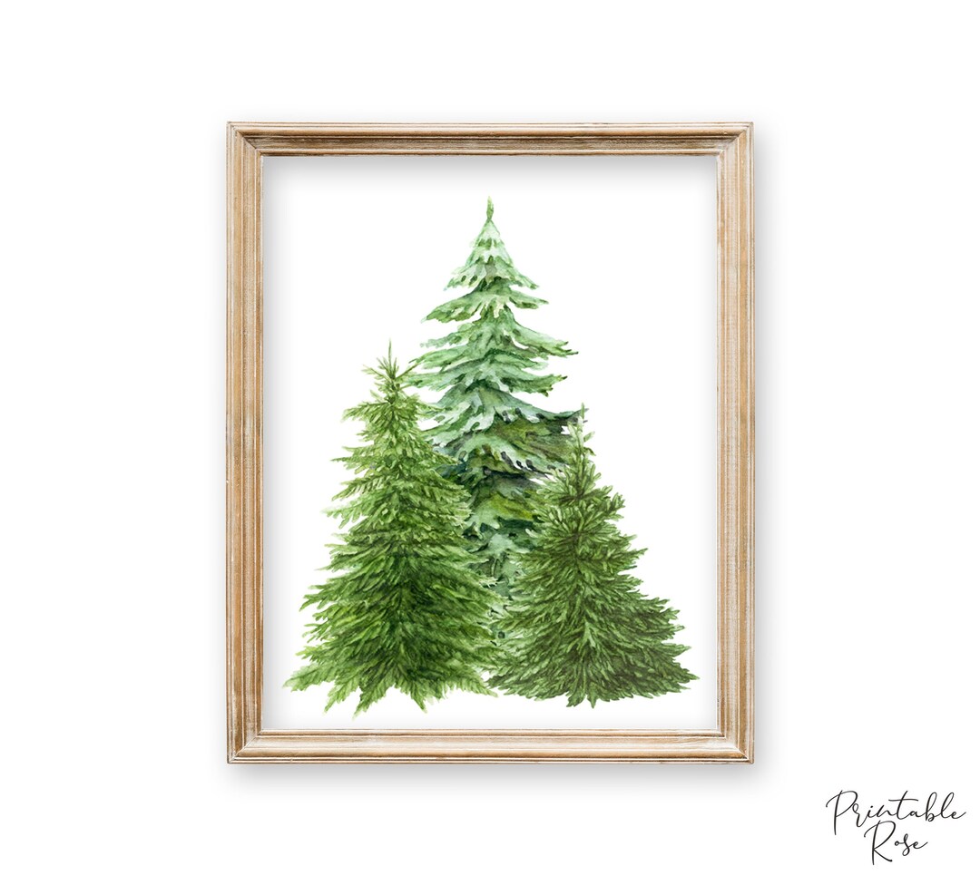 Pine Tree Wall Art Pine Tree Art Print Pine Tree Decor Etsy