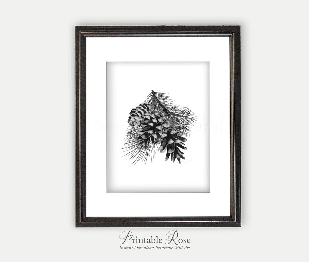Pine Cone Wall Art Pinecone Art Winter Decor Sepia Pine - Etsy