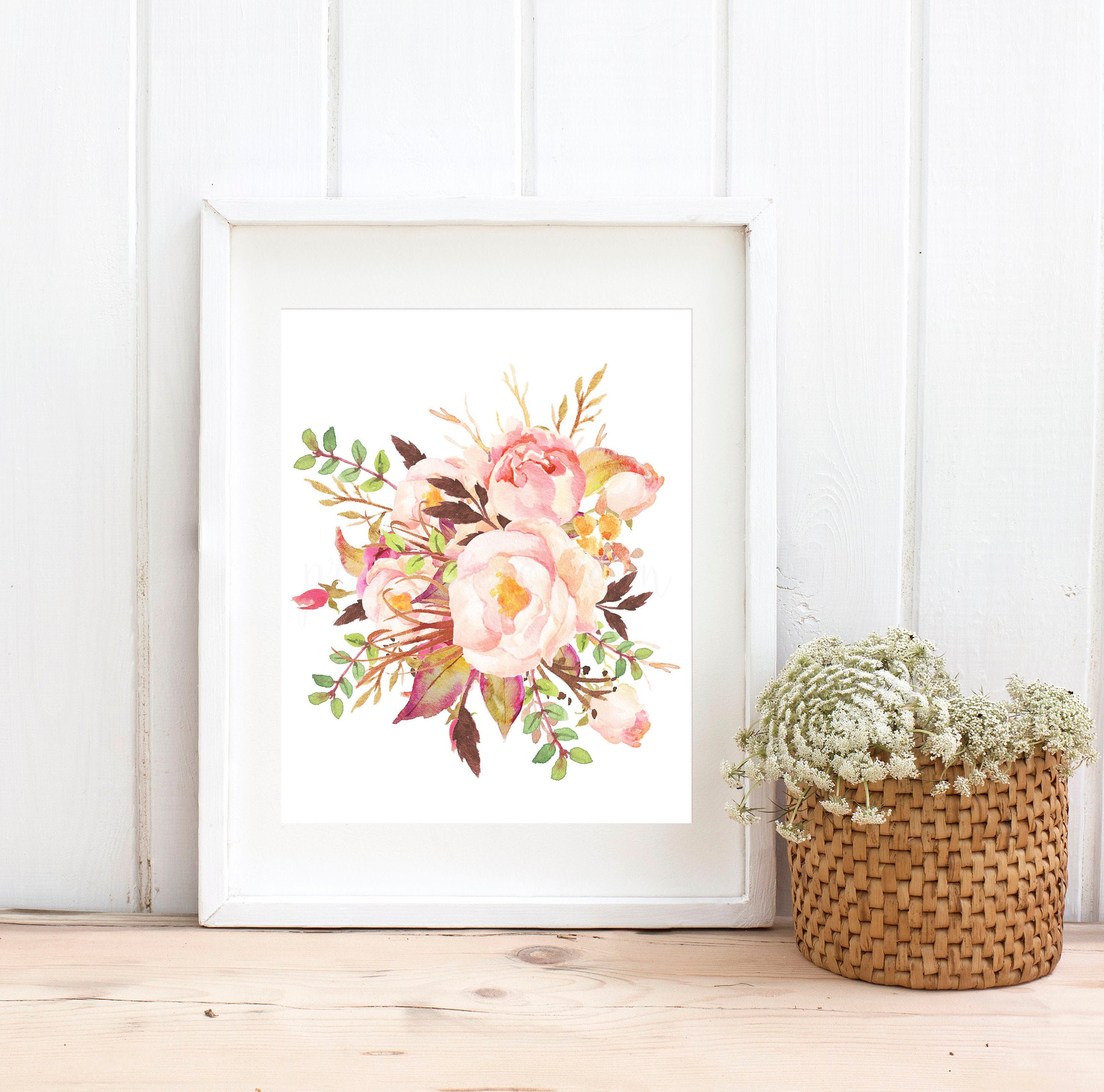 Flower Prints Printable Flower Prints Wall Art Flower Etsy