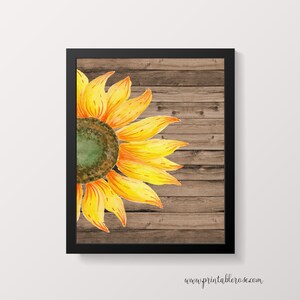 Sunflower Decor Printable Wall Art Sunflower Print French | Etsy