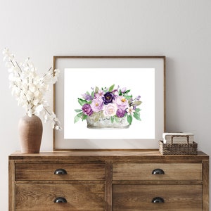 Purple Gifts Purple Printable Wall Art Purple Prints Flower | Etsy
