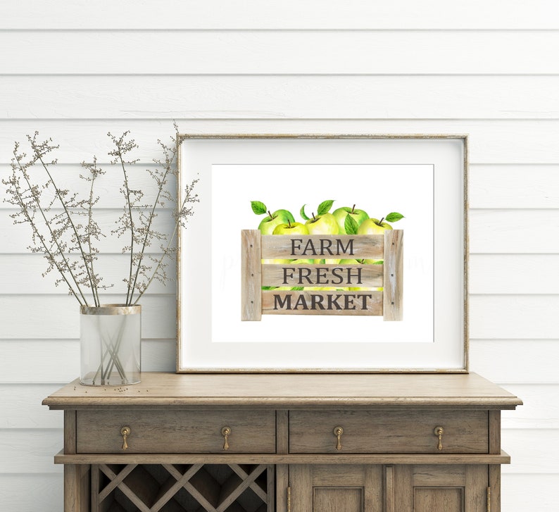 Green Apple Decor Green Apple Kitchen Decor Farmhouse Etsy