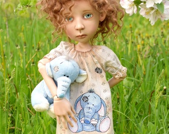 Big Stella doll elephant Dress and stockings for BJD 19” Stella  doll by Connie Lowe