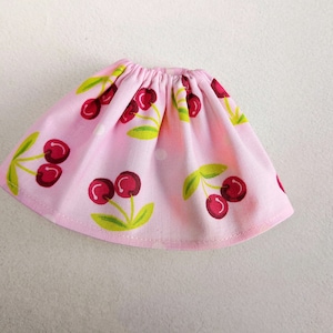 Skirt for Blythe doll pink with cherries