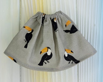Skirt for Blythe doll with toucans