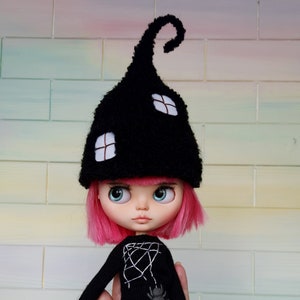 Blythe hat Halloween black hat with windows