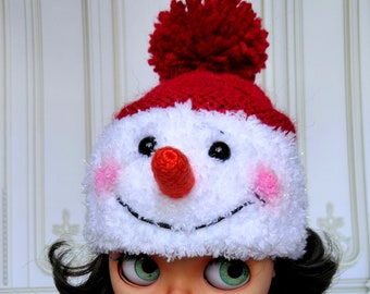 Christmas hat Snowman for Blythe doll
